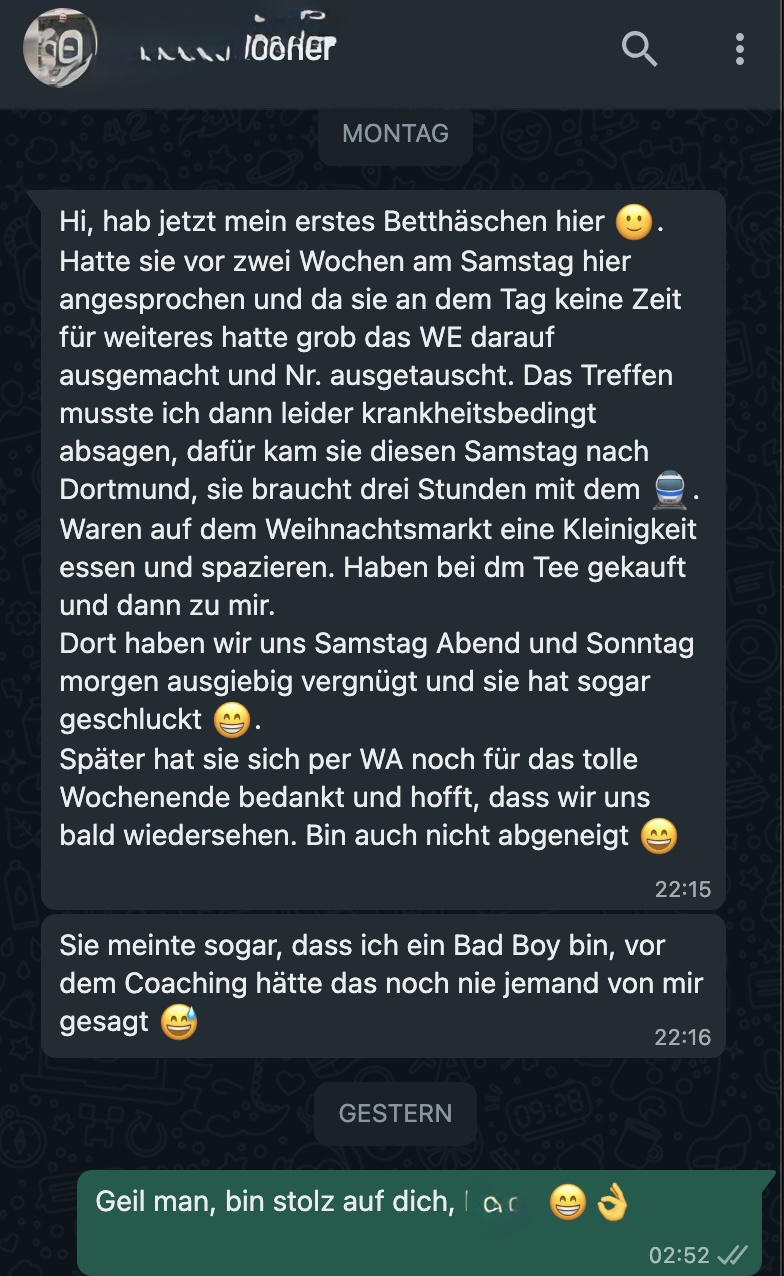 Coaching-Erfolg: erstes Betthäschen nach dem Coaching