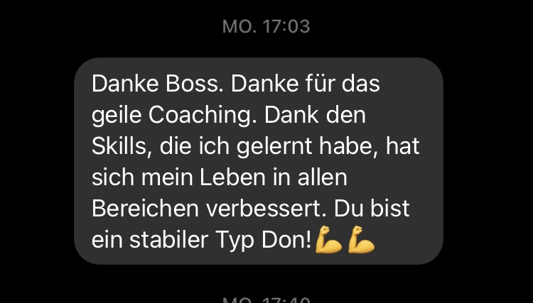 Coaching-Erfolg: Danke Boss, mein Leben hat sich verbessert